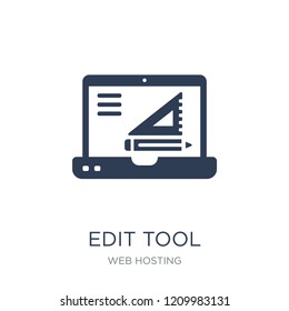 Edit tool icon. Trendy flat vector Edit tool icon on white background from web hosting collection, vector illustration can be use for web and mobile, eps10