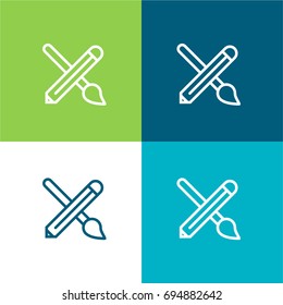 Edit tools green and blue material color minimal icon or logo design