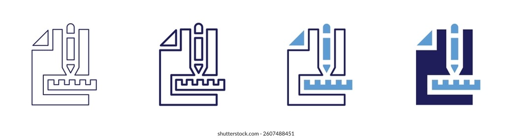 Edit tools icon in 4 different styles. Thin Line, Line, Bold Line, Duotone. Duotone style. Editable stroke.