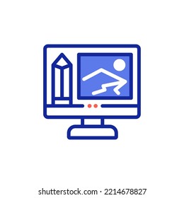 edit tools monitor icon illustration