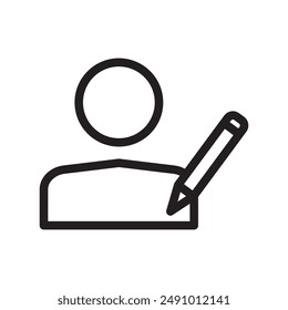 Edit user icon Black line art vector logo
