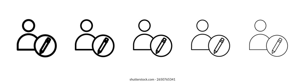 Edit user icon isolated vector on white background set