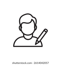 Edit user icon line art vector