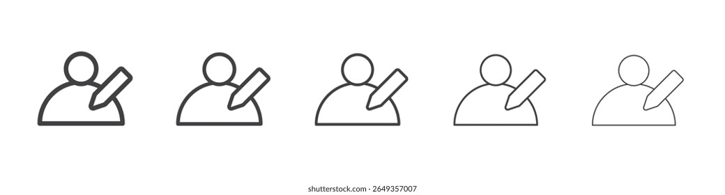 Edit user icon Line graphics illustration symbol