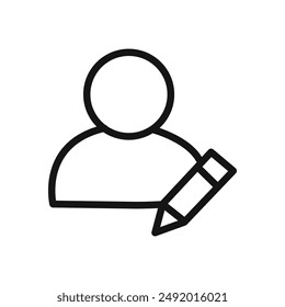 Edit user icon linear graphics set vector