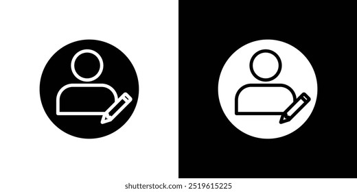Edit user icon linear logo isolated