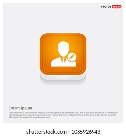 Edit user Icon Orange Abstract Web Button