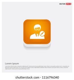 Edit user Icon Orange Abstract Web Button - vector icon