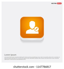 Edit user Icon Orange Abstract Web Button - Free vector icon