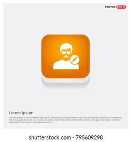 Edit user Icon Orange Abstract Web Button