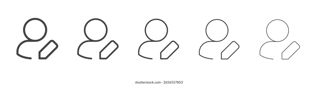Edit user icon outline ilustration vector symbol