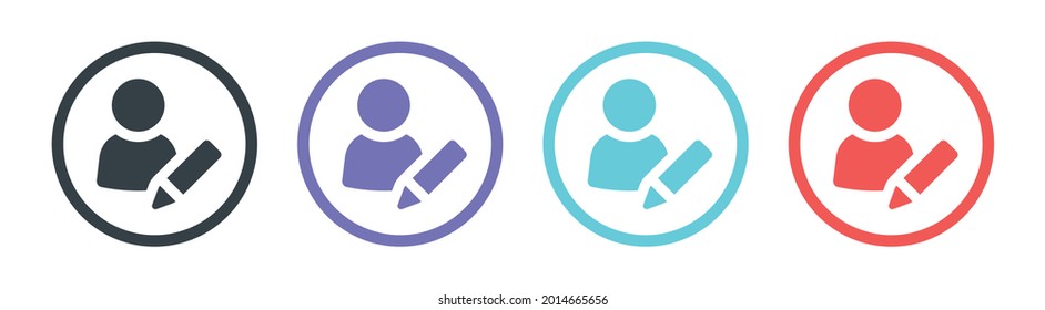 Edit user icon vector isolated on white background.