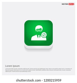 Edit user IconGreen Web Button - Free vector icon