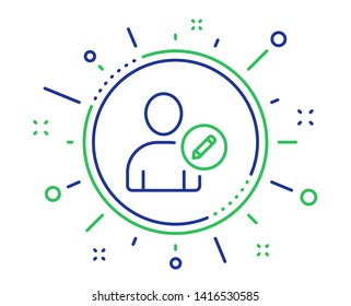 Edit User line icon. Profile Avatar with pencil sign. Person silhouette symbol. Quality design elements. Technology edit user button. Editable stroke. Vector