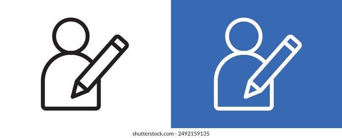 Edit user logo sign set vector outline