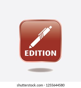 Edit vector button, web design element