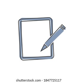 Edit vector icon. Document pencil edit on white isolated background.