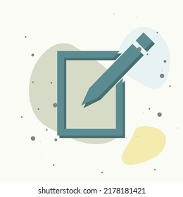 Edit vector icon on white isolated background. Document pencil editon multicolored background. Layers grouped for easy editing illustration. For your design.