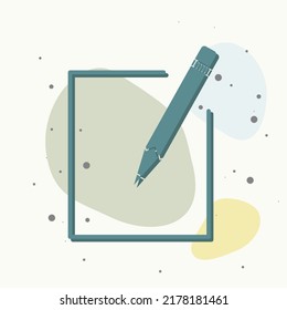 Edit vector icon on white isolated background. Document pencil editon multicolored background. Layers grouped for easy editing illustration. For your design.