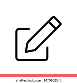 Edit vector icon, pencil symbol. Simple, flat design for web or mobile app
