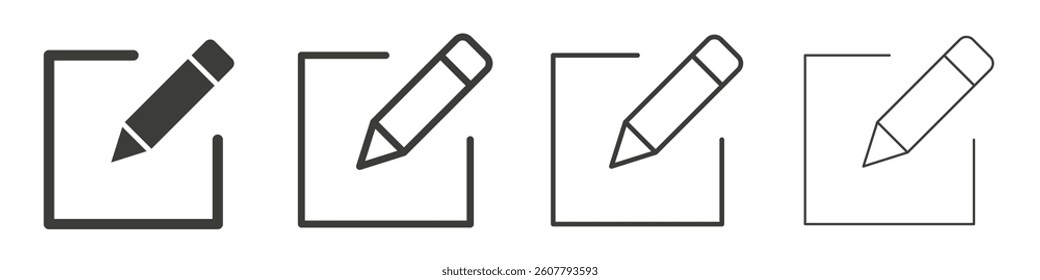 Edit vector icons in black and blue colors