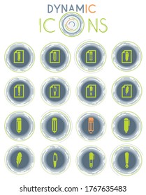 edit vector icons on white background with dynamic lines for animation for web and user interface design