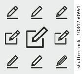 Edit vector icons set. Black illustration isolated for graphic and web design.