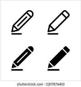 Edit vector icons set. Black illustration isolated for graphic and web design.