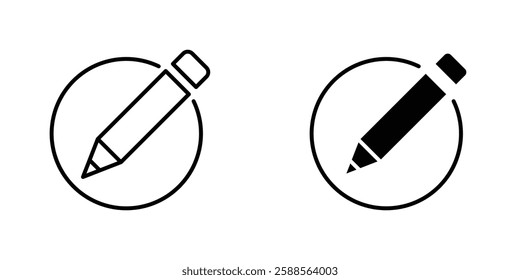 Edit vectors icons set in filled and strokes on white background