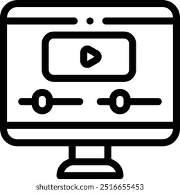 ícone editar vídeo. Design De Estilo Linear Fino Isolado Em Plano De Fundo Branco
