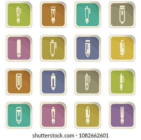 Edit web colored paper stickers with icons