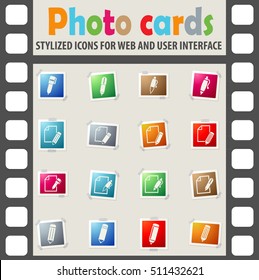 edit web icons on color photo cards for user interface