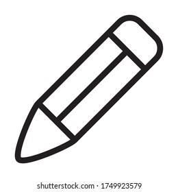 Bearbeiten von Web-Symbol, Bleistift-Symbol auf weißem Hintergrund, Linienstil, Vektorgrafik