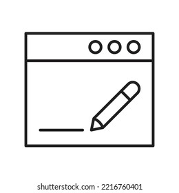 Edit webpage icon design. Website page and pen tool vector illustration
