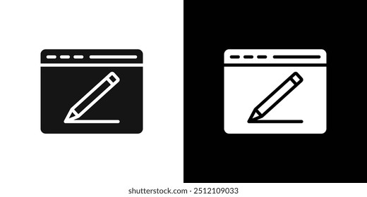 Edit Webpage icon Flat fill set collection