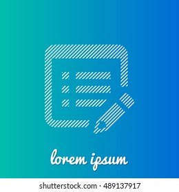 Edit White stroke fill with blue & green gradient background Icon / Logo Design