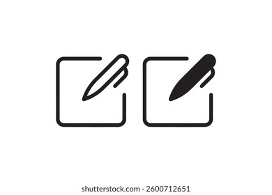Edit and writing icon in black and white Vector