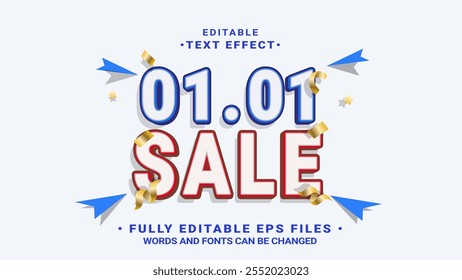 editable 01 01 sale text effect.typhography logo