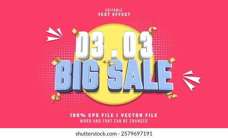 editable 03 03 big sale bold text effect.typhography logo