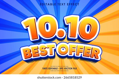 Editable 10 10 best offer monthly event sale text effect
