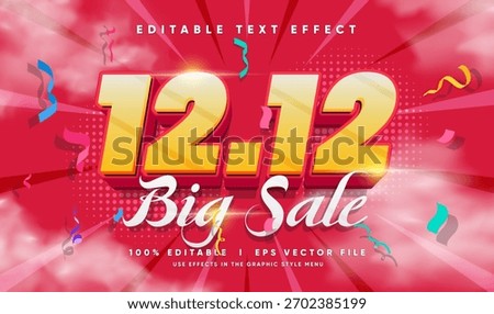 editable 12.12 big sale vector text effect with modern style