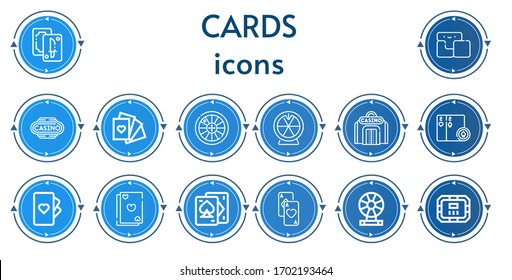 Bearbeitbar 14 Karten Icons für Web und Mobile. Gruppe von Karten inklusive Icons Linie Tarot, Tetris, Casino, Karten, Roulette, Spieltisch Poker Tisch, Spielen, Spielen, Spielen