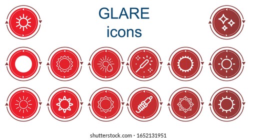 Editable 14 glare icons for web and mobile. Set of glare included icons line Sun, Shines, Sparkle, Spark