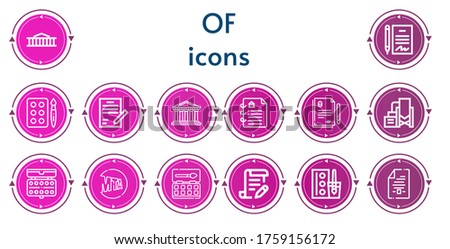 Editable 14 of icons for web and mobile. Set of of included icons line British museum, Contract, Watercolor, Pantheon, Reservoir, New york