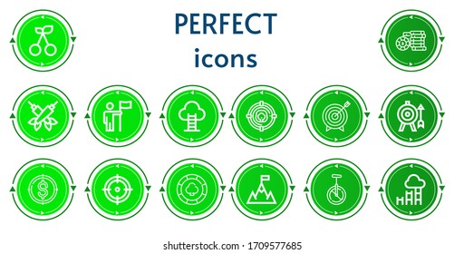 Editable 14 perfect icons for web and mobile. Set of perfect included icons line Cherry, Casino chip, Darts, Goal, Target, Monocycle