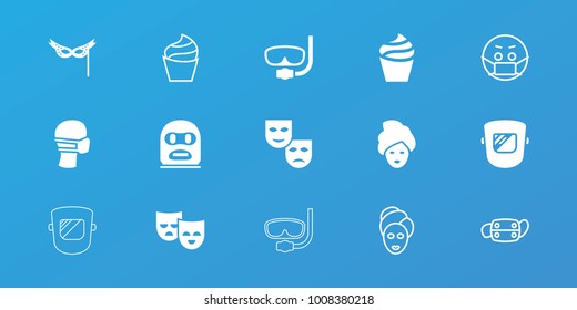 Editable 15 mask icons: cream, mask