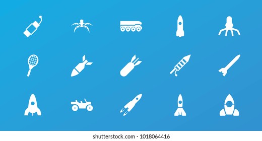 Editable 15 rocket icons: rocket, fireworks, firework