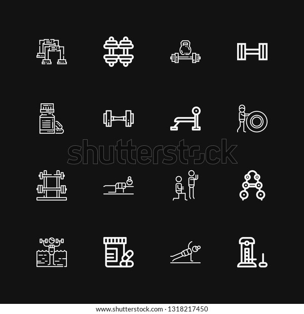 Editable 16 Bodybuilding Icons Web Mobile Stock Vector Royalty