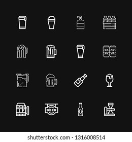 Editable 16 foam icons for web and mobile. Set of foam included icons line Beer, Beers, Soap on black background