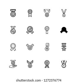 Editable 16 incentive icons for web and mobile. Set of incentive included icons line Medal, Medals on white background
